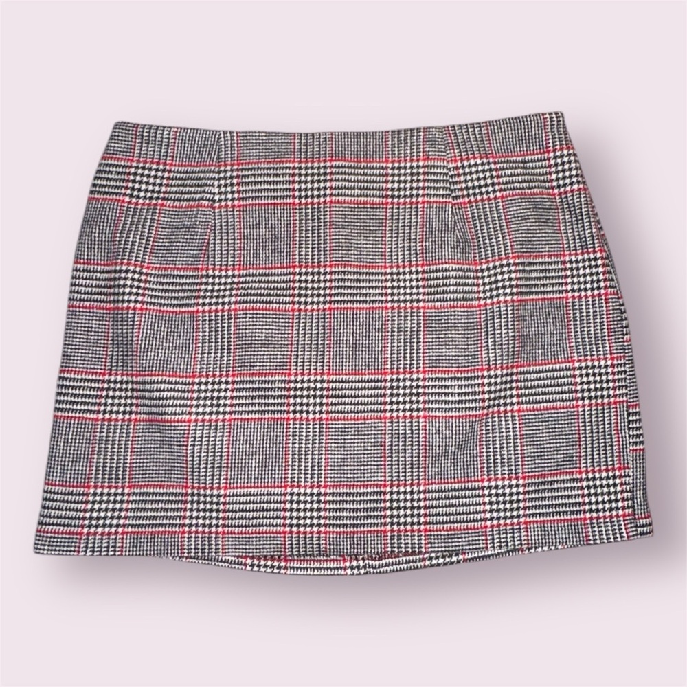 Tweed Miniskirt • Black, White, & Red